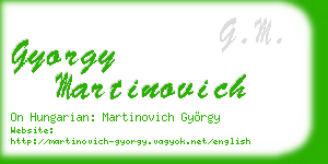 gyorgy martinovich business card