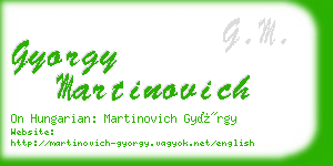 gyorgy martinovich business card